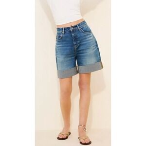 Anthropologie Pilcro The Austyn High Rise Cuffed Jean Shorts Blue Size 29